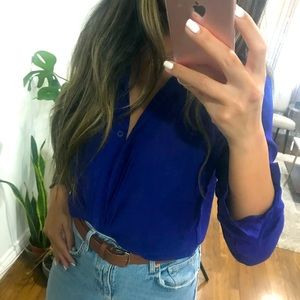 Blue bottom down blouse